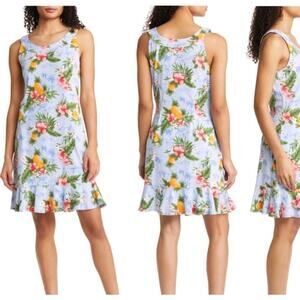 Tommy Bahama Marina Beach Blossoms Shift Dress Women S Floral Hawaiian Blue